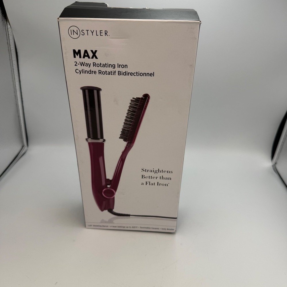 InStyler MAX 2-Way Rotating Iron Purple 1.25 Inch Tourmaline Ceramic IS2-32PUUS